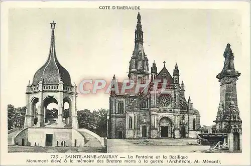 Ansichtskarte AK Saint Anne d'Auray La Fauntaine et la Basilique Monument eleve a la Memoire des Bretons morts a