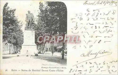 Ansichtskarte AK Reims Statue du Marechal Drouet Comte d'Erlon (carte 1900)