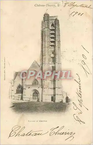 Cartes postales Chateau Thierry Eglise St Crepin (carte 1900)