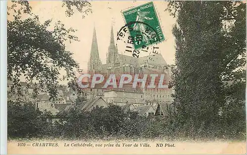 Cartes postales Chartres la Cathedrale vue prise du Tour de Ville