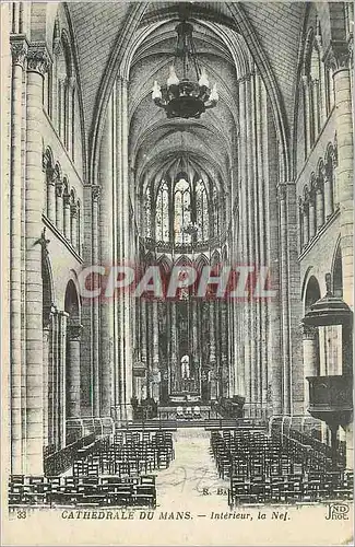 Cartes postales Cathedrale du Mans Interieur la Nef