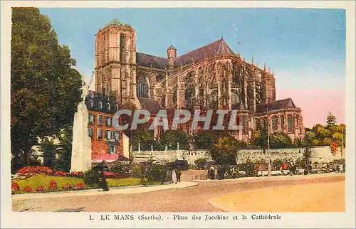 Ansichtskarte AK le Mans (Sarthe) Place des Jacobins et la Cathedrale