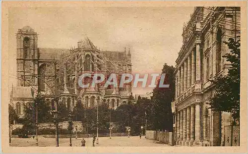 Cartes postales le Mans le Theatre et la Cathedrale