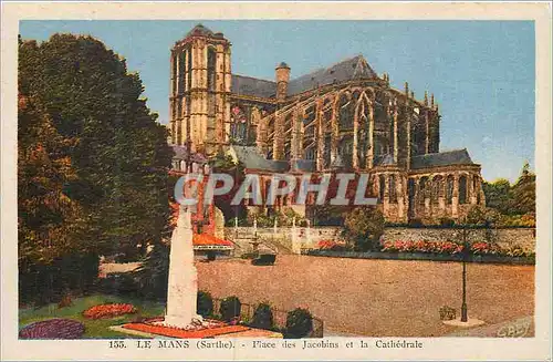 Cartes postales le Mans (Sarthe)Place des Jacobins et la Cathedrale