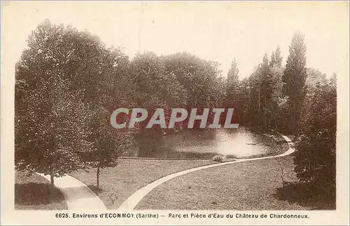 Cartes postales Environs d'Ecommoy (Sarthe) Parc et Piece d'Eau du Chateau de Chardonneux