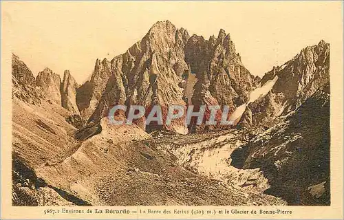 Cartes postales Environs de la Berarde la barre des Ecrins (4103m) et le Glacier de Bonne Pierre