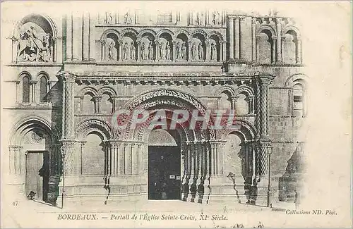 Ansichtskarte AK Bordeaux Portail de l'Eglise Sainte Croix XIe Siecle (carte 1900)