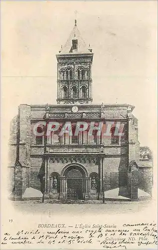 Cartes postales Bordeaux l'Eglise Saint Seurin (carte 1900)