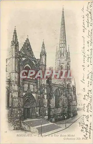 Cartes postales Bordeaux l'Eglise de la Tour Saint Michel (carte 1900)