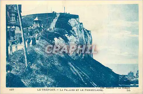 Cartes postales le Treport la Falaise et le Funiculaire