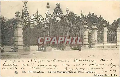 Ansichtskarte AK Bordeaux Entree Monumentale du Parc Bordelais