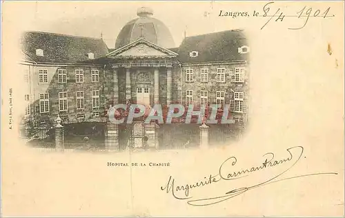 Ansichtskarte AK Hopital de la Charite Langres (carte 1900)