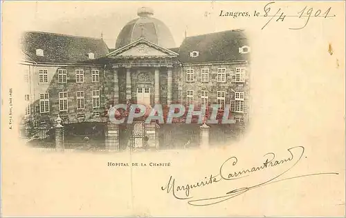 Cartes postales Hopital de la Charite Langres (carte 1900)