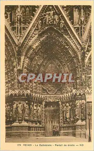 Cartes postales Reims la Cathedrale Portail de Droite