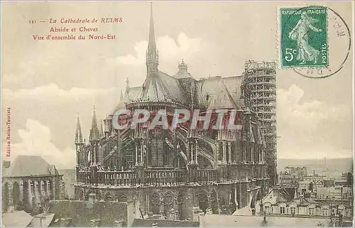 Ansichtskarte AK la Cathedrale de Reims Abside et Chevet vue d'Ensemble du Nord Est