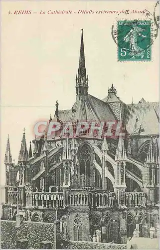 Cartes postales Reims la Cathedrale Details Exterieurs de l'Abside