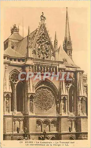 Ansichtskarte AK Reims la Cathedrale le Transept Sud le Couronnement de la Vierge