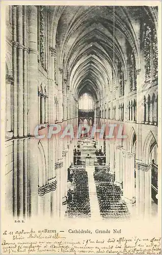 Cartes postales Reims  Cathedrale Grande Nef (carte 1900)