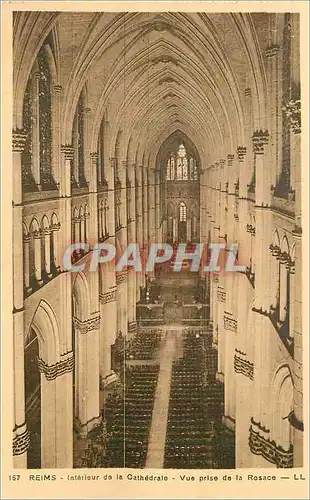 Ansichtskarte AK Reims Interieur de la Cathedrale vue Prise de la Rosace