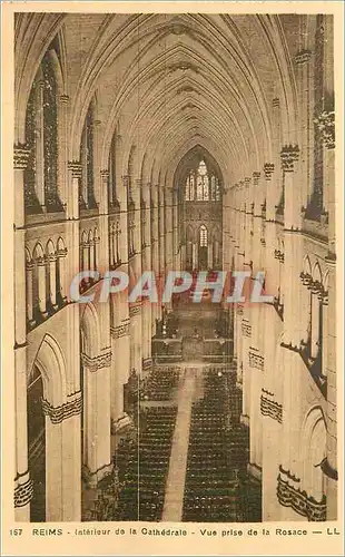 Cartes postales Reims Interieur de la Cathedrale vue Prise de la Rosace