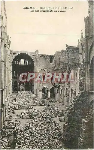 Ansichtskarte AK Reims Basilique Saint Remi la Nef Principale en Ruines