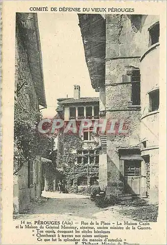 Ansichtskarte AK Comite de Defense du Vieux perouges Rue de la Place la Maison Cazin