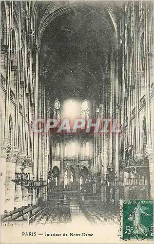 Cartes postales Paris Interieur de Notre Dame