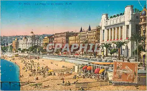 Cartes postales Nice la Plage et les Hotels