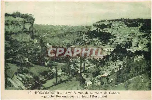 Cartes postales Rocamadour la Vallee vue de la Route de Cahors