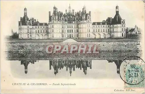 Cartes postales Chateau de Chambord Facade Septentrionale
