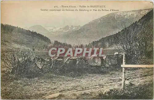 Cartes postales Haute Alsace Vallee de Massevaux Sentier Conduisant au Sommet du Rossberg et vue du Ballon d'Als