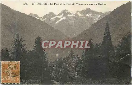 Cartes postales Luchon le Parc et le Port de Venasque vue du Casino