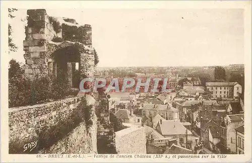 Cartes postales Dreux Vestige de l'Ancien Chateau (XIIe s) et Panorama sur la Ville