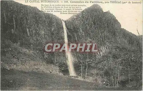 Cartes postales Le Cantal Pittoresque Casscades du Faillitou pres Thiezac (40 de Hauteur)