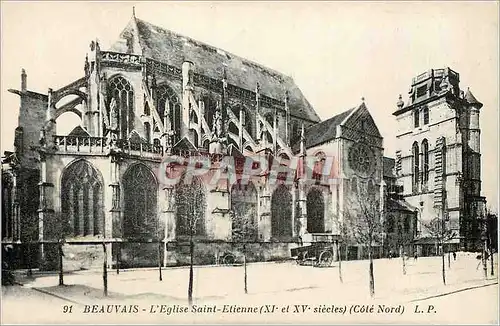 Cartes postales Beauvais L'Eglise Saint Etienne (XI et XV Siecles) Cote Nord