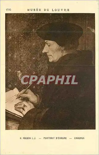 Cartes postales Musee du Louvre H Holbein L J Portrait D'erasme