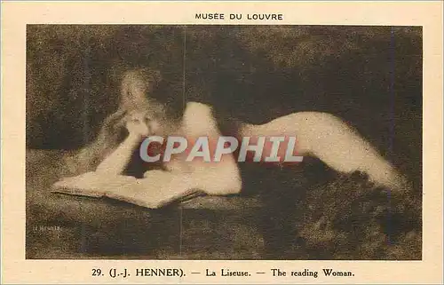 Cartes postales Musee du Louvre (J J Henner) La Liseuse