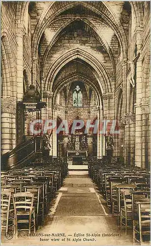 Cartes postales Chalons sur Marne Eglise St Alpin (Interieur)