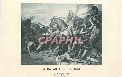 Cartes postales La Bataille de Tolbiac Ary Scheffer