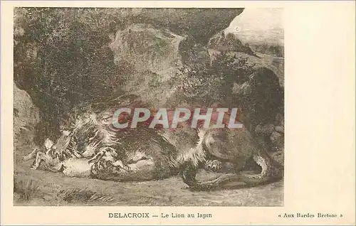 Cartes postales Delacroix Le Lion au Lapin