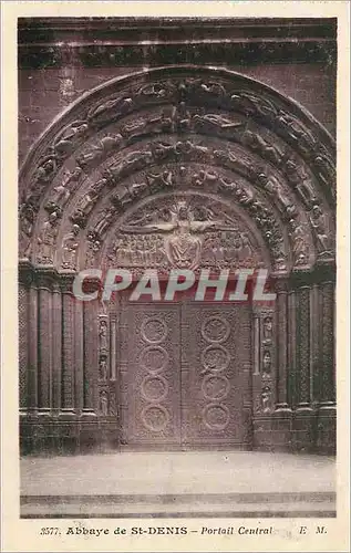 Cartes postales Abbaye de St Denis Portail Central