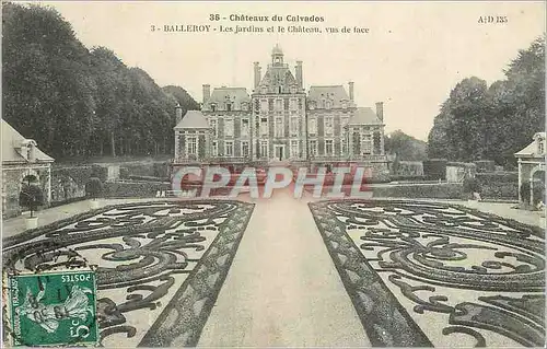 Cartes postales Chateaux du Calvados Balleroy les Jardins et le Chateau Vus de Face