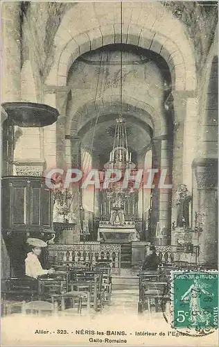Cartes postales Allier 323 Neris les Bains Interieur de l'Eglise Gallo Romaine