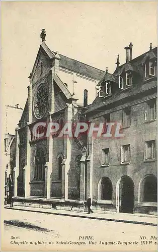 Cartes postales Paris Chapelle Anglaise de Saint Georges Rue Auguste Vacquerie