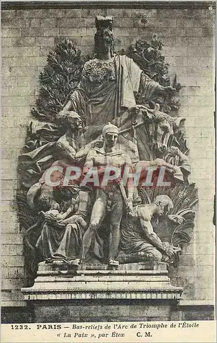 Ansichtskarte AK Paris Bas Reliefs de l'Arc de Triomphe de l'Etoile la Paix par Etex