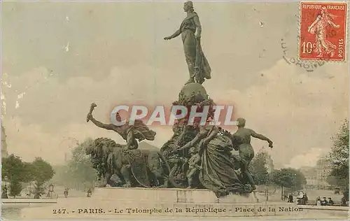 Ansichtskarte AK Paris Le Triomphe de la Republique Place de la Nation Lion