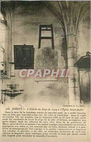 Cartes postales Joigny L'Echelle du Siege de 1429 a l'Eglise Saint Andre
