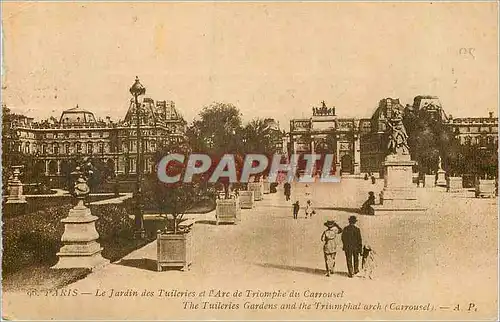 Ansichtskarte AK Paris Le Jardin des Tuileries et l'Arc de Triomphe du Carrousel