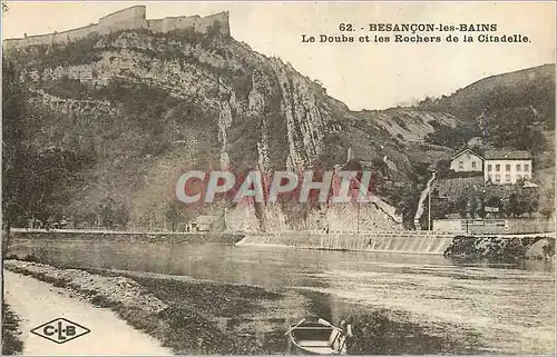 Cartes postales Besancon les Bains Le Doubs et les Rochers de la Citadelle