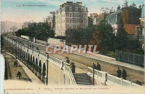 Cartes postales Les Basses Pyrenees Pau Avenue Leon Say et Boulevard des Pyrenees